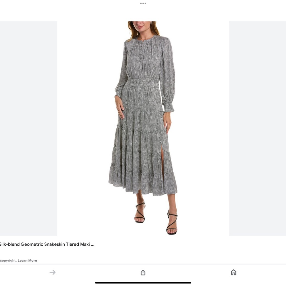 Silk blend tiered dress